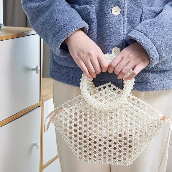 Neiman Marcus White Pearl Clutch Purse - Picture 1 of 6